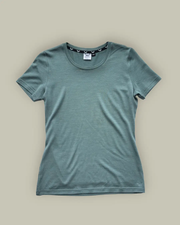 Women's Crew T-Shirt - 100% Merino Wool, Fern Green by Merino 365 NZ