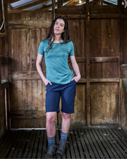 Women's Crew T-Shirt - 100% Merino Wool, Fern Green by Merino 365 NZ