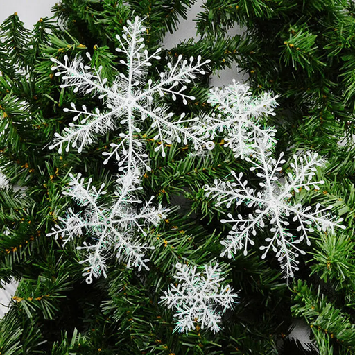 30PCS 11cm White Snowflakes Decorations Christmas Tree Party Charms Christmas Decoration by salelink.co.nz