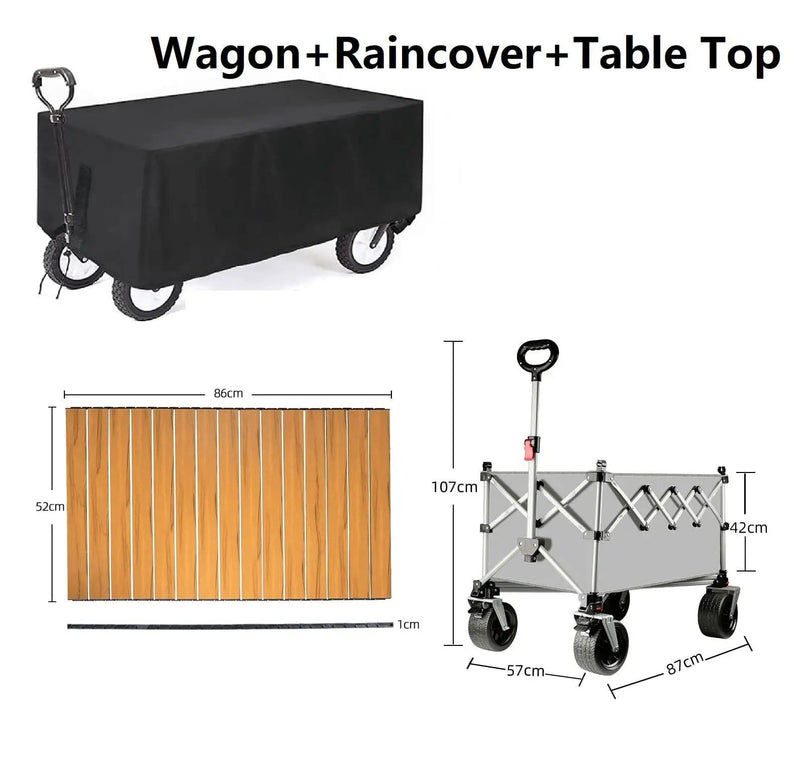 ECOTREK Camping Gear Ecotrek Foldable All-Terrain Wagon Cart 300L Heavy Duty Beach Cart XY3104 Ecotrek Foldable All-Terrain Wagon Cart 300L Heavy Duty Beach Cart XY3104