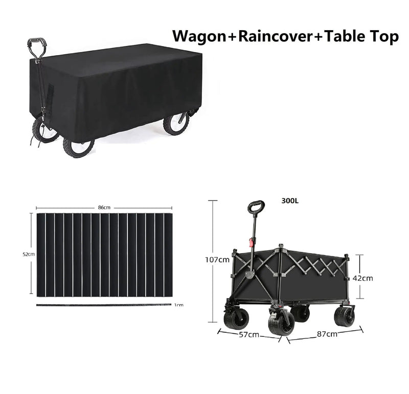 Ecotrek Foldable All-Terrain Wagon Cart 300L Heavy Duty Beach Cart XY1102 by ECOTREK