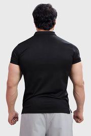 Wave Polo T-shirt Black by Fuaark Nz