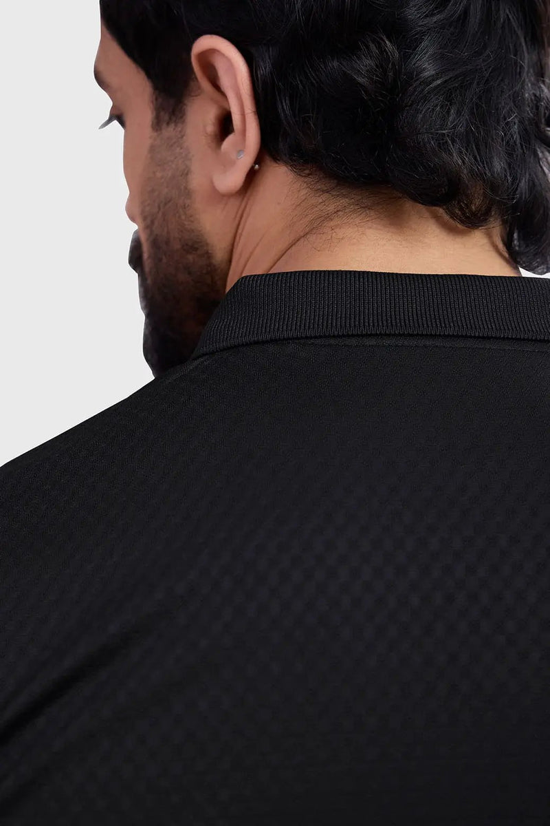 Wave Polo T-shirt Black by Fuaark Nz