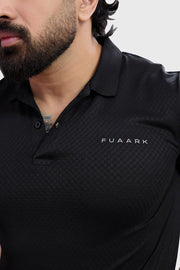 Wave Polo T-shirt Black by Fuaark Nz