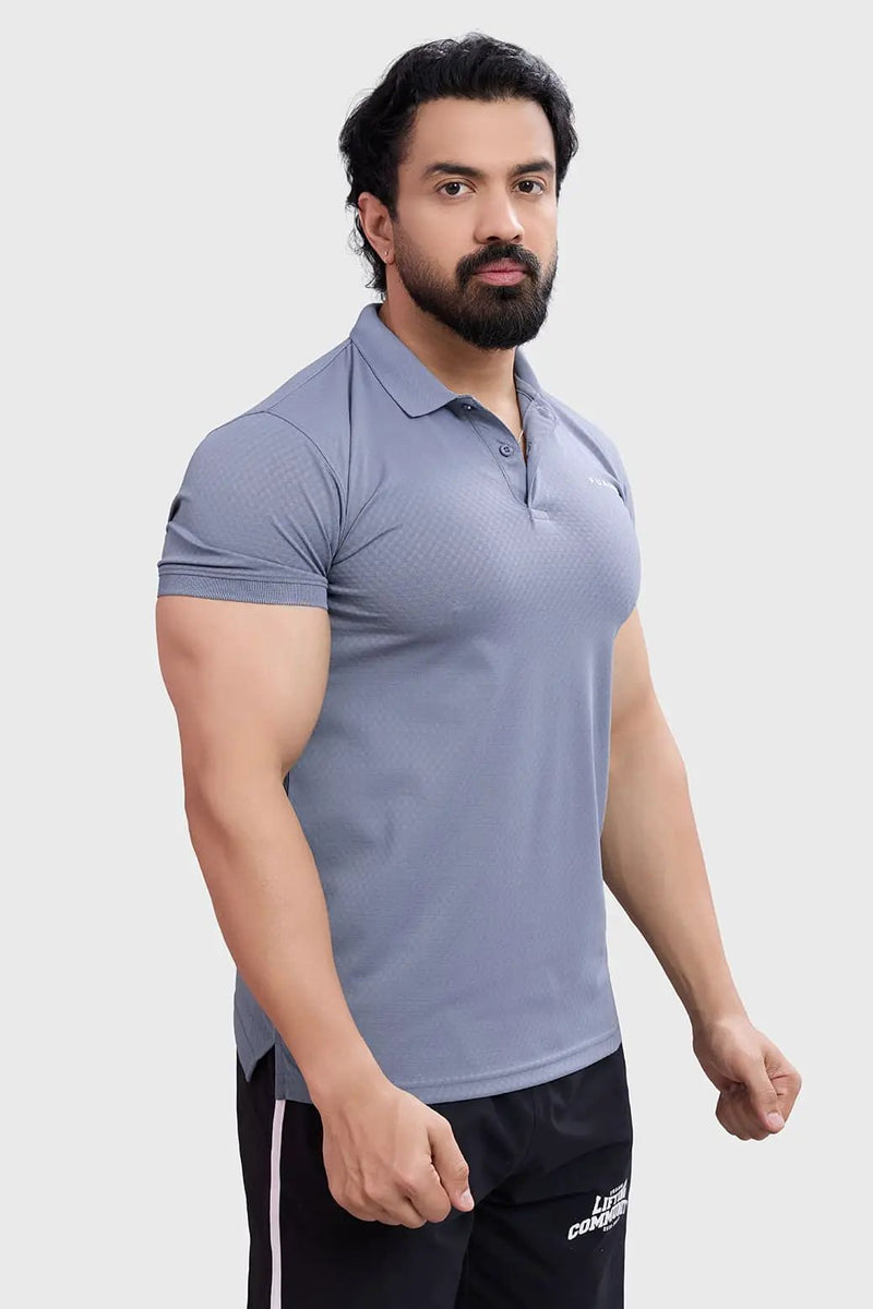 Wave Polo T-shirt Grey by Fuaark Nz