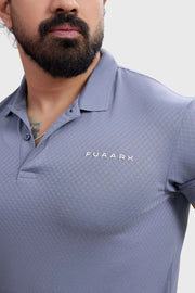 Wave Polo T-shirt Grey by Fuaark Nz
