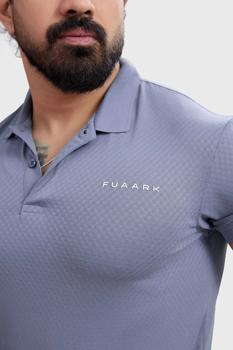 Wave Polo T-shirt Grey by Fuaark Nz
