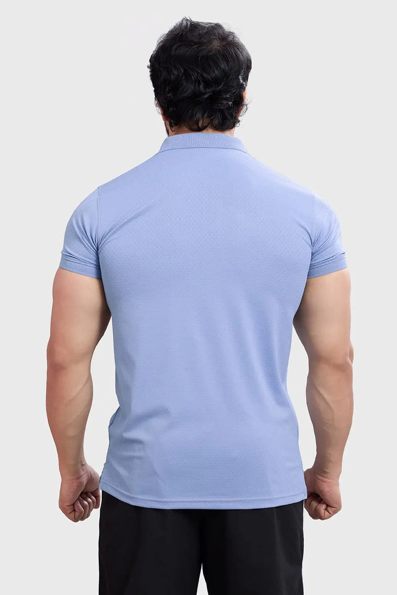 Wave Polo T-shirt Light Blue by Fuaark Nz
