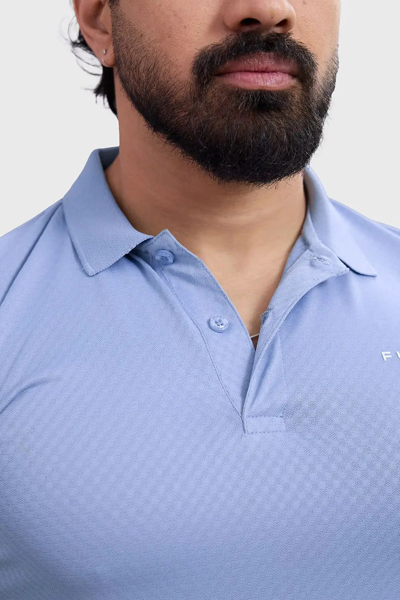 Wave Polo T-shirt Light Blue by Fuaark Nz