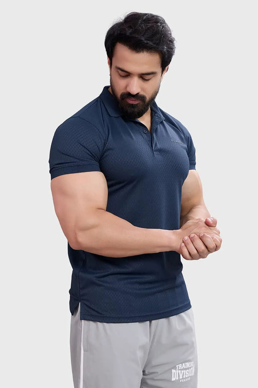 Wave Polo T-shirt Navy by Fuaark Nz