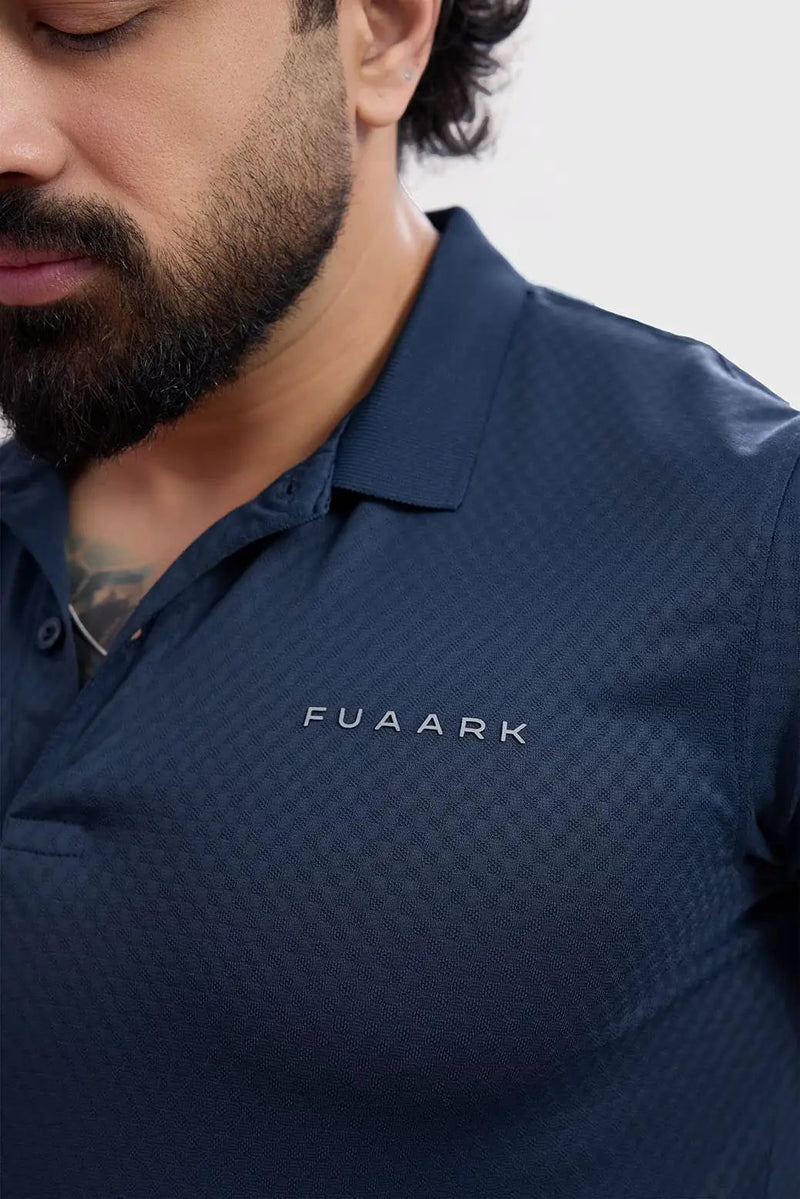Wave Polo T-shirt Navy by Fuaark Nz