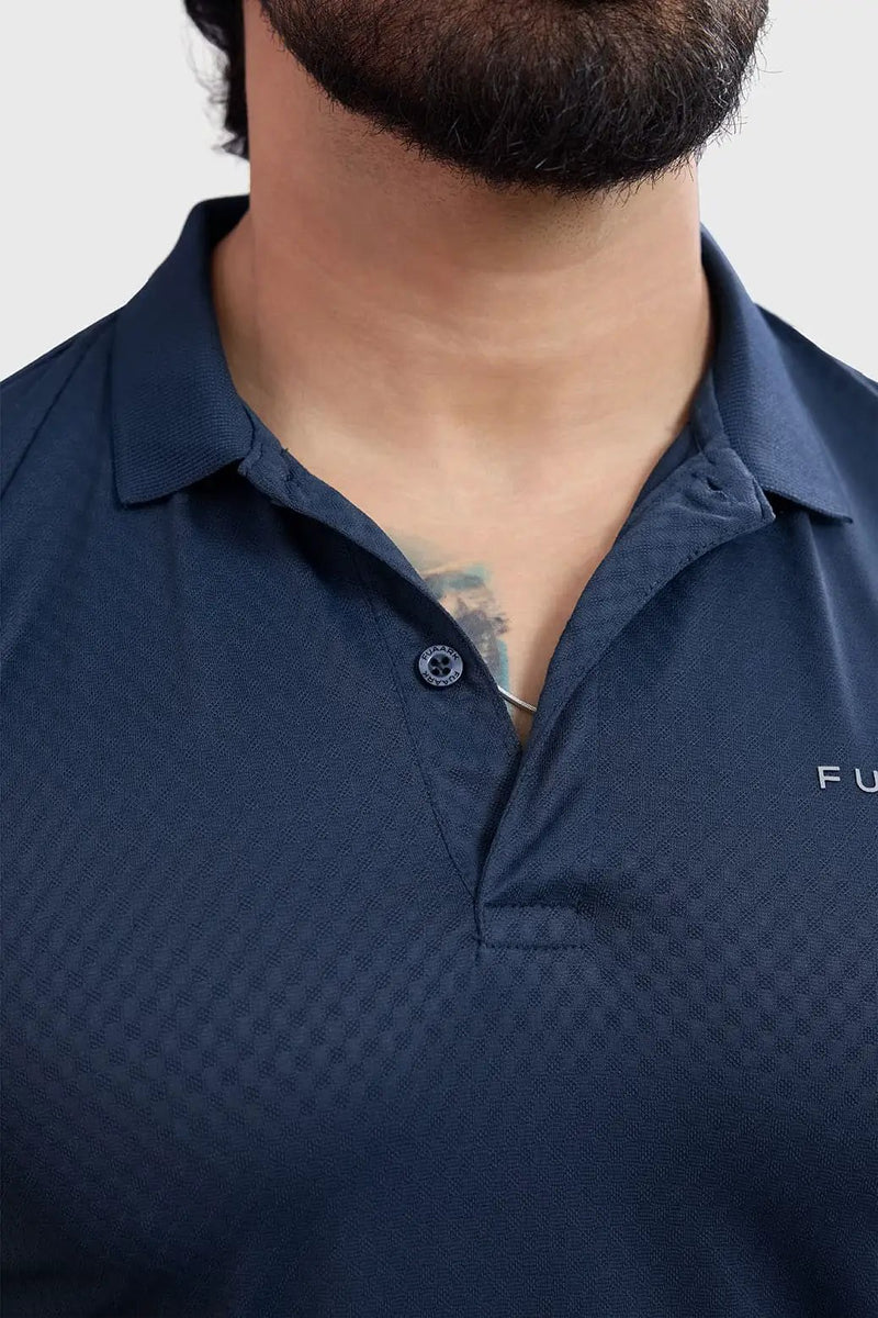 Wave Polo T-shirt Navy by Fuaark Nz