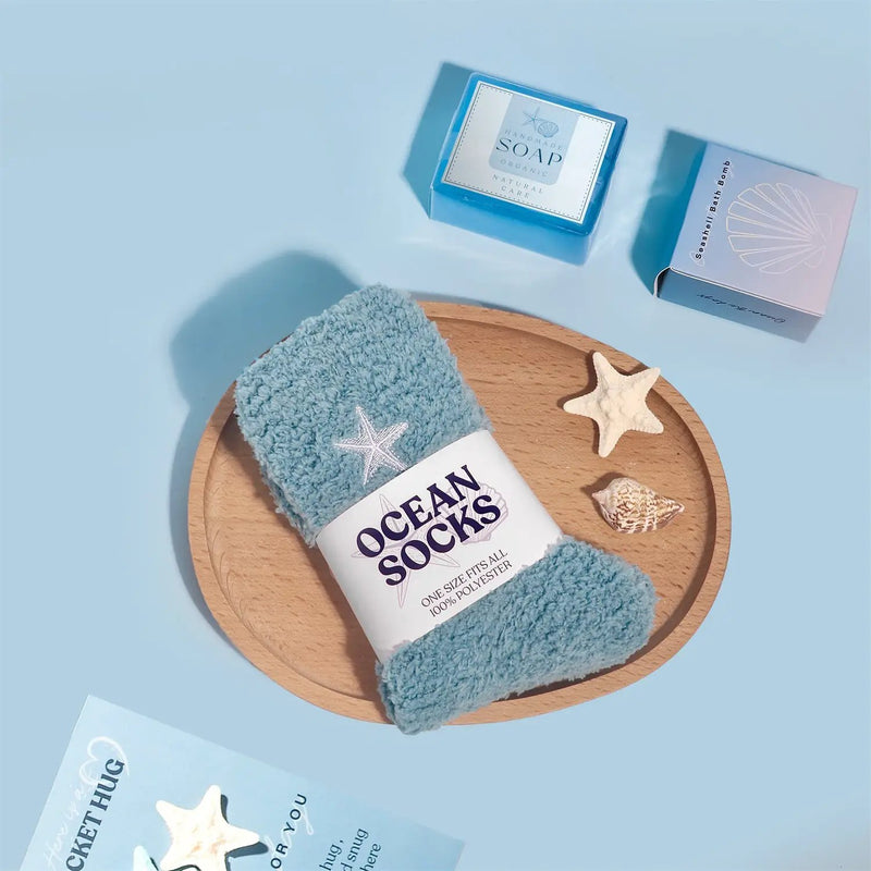 Blue Theme Aroma Candle Bath Gift Box by Poppy Gifts