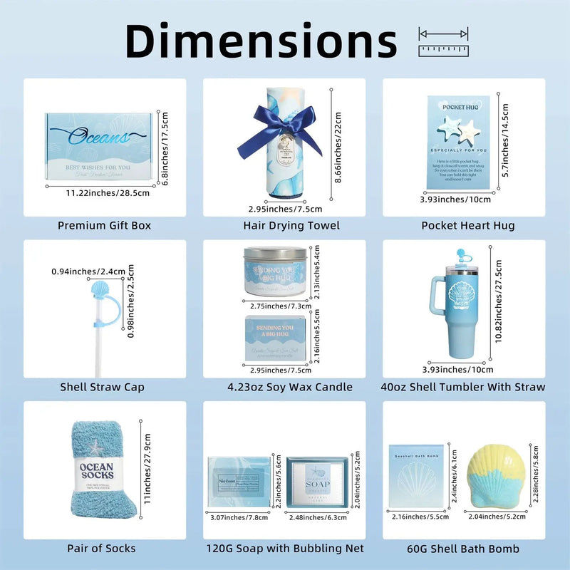 Blue Theme Aroma Candle Bath Gift Box by Poppy Gifts