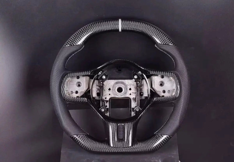 Mitsubishi Lancer EVOLUTION 10 Steering Wheel (Carbon Fiber+Perforated Leather) by CARBONISE