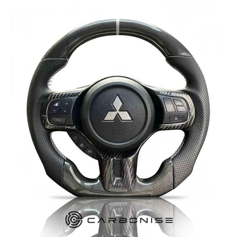 Mitsubishi Lancer EVOLUTION 10 Steering Wheel (Carbon Fiber+Perforated Leather) by CARBONISE