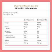 Whey Protein Powder - Chocolate 1kg by Kiwi Nutrition
