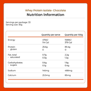 Whey Protein Isolate - Chocolate 1kg by Kiwi Nutrition