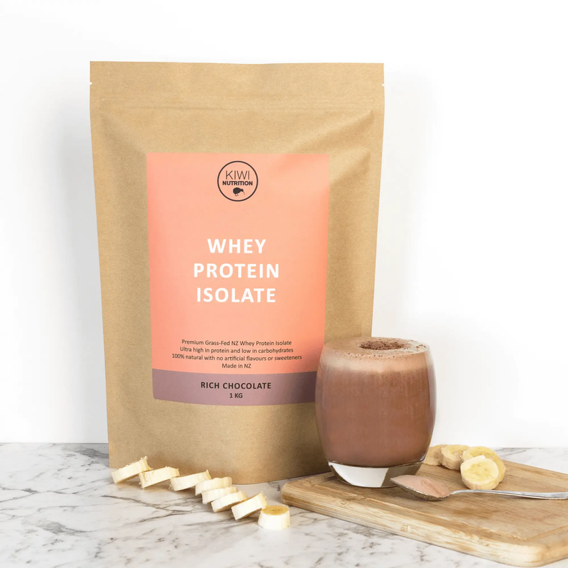 Whey Protein Isolate - Chocolate 1kg by Kiwi Nutrition