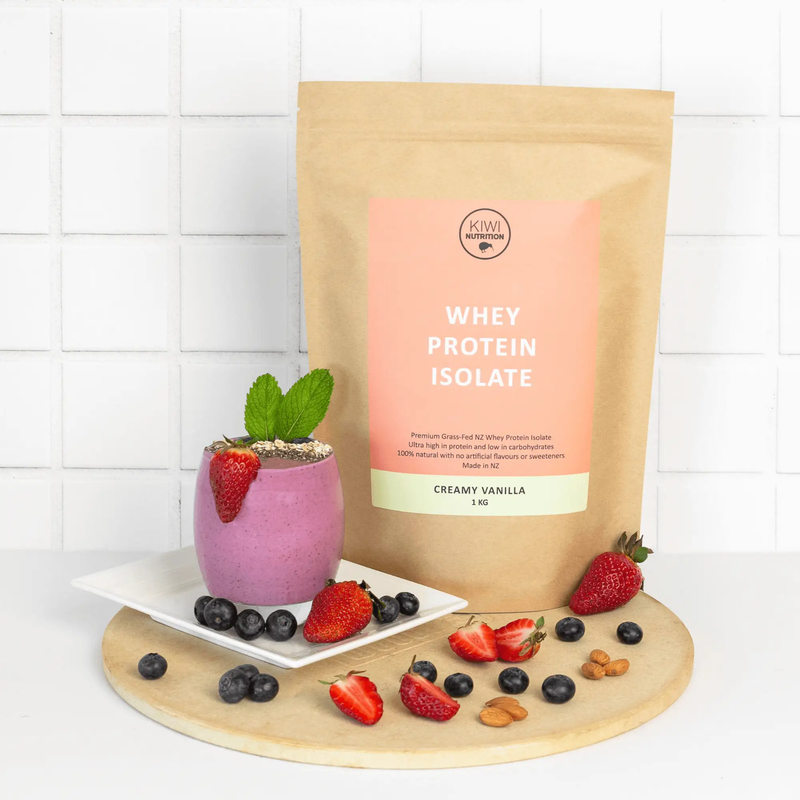 Whey Protein Isolate - Vanilla 1kg by Kiwi Nutrition