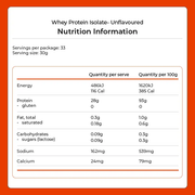 Whey Protein Isolate - Unflavoured 1kg by Kiwi Nutrition
