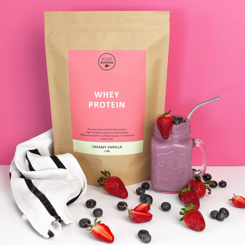 Whey Protein Powder - Vanilla 1kg by Kiwi Nutrition