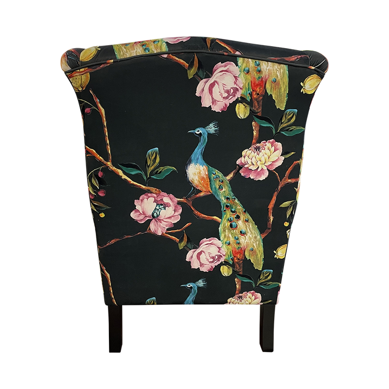 Peacock Wingback Armchair - Black by BroDeals