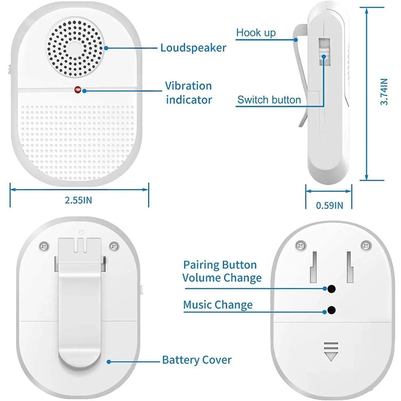 Wireless Caregiver Pager x 2 Call button Pendants by Eldertech
