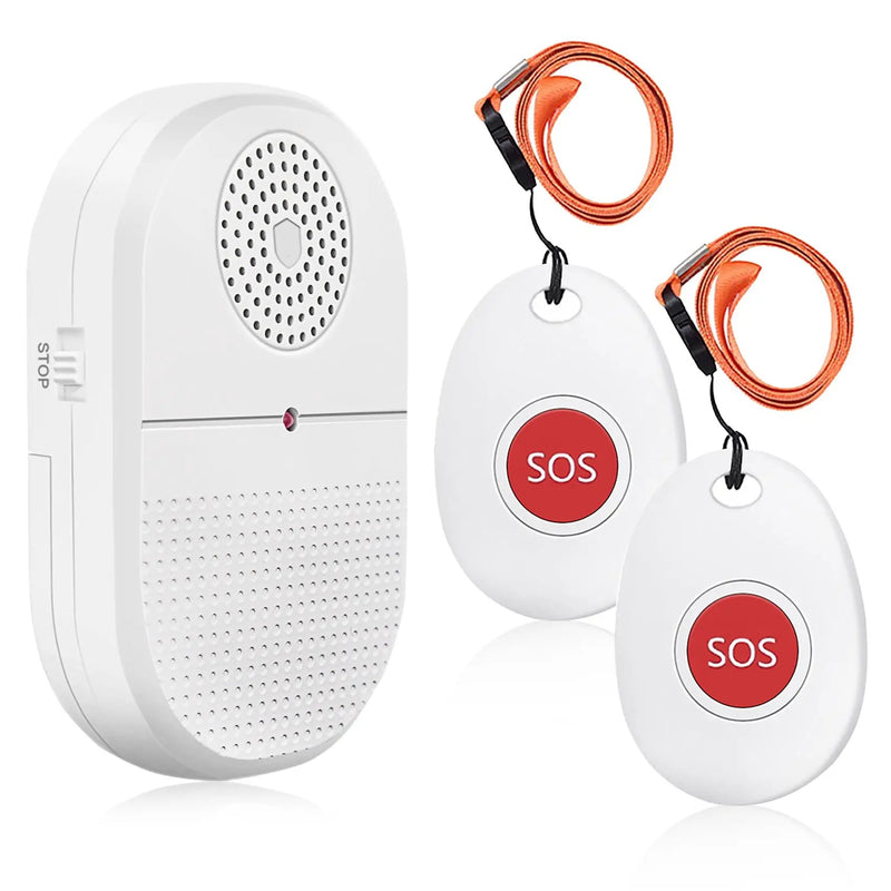 Wireless Caregiver Pager x 2 Call button Pendants by Eldertech