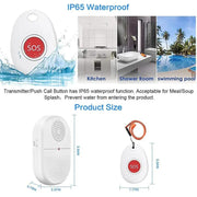 Wireless Caregiver Pager x 2 Call button Pendants by Eldertech