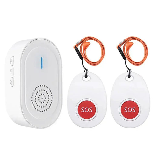 Wireless Rechargeable Caregiver Pager x 2 Call button Pendants by Eldertech