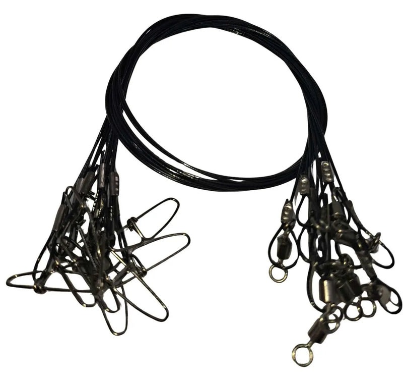 10PCS Heavy-Duty Steel Wire Traces – 150lb x 50cm by NZ Diver