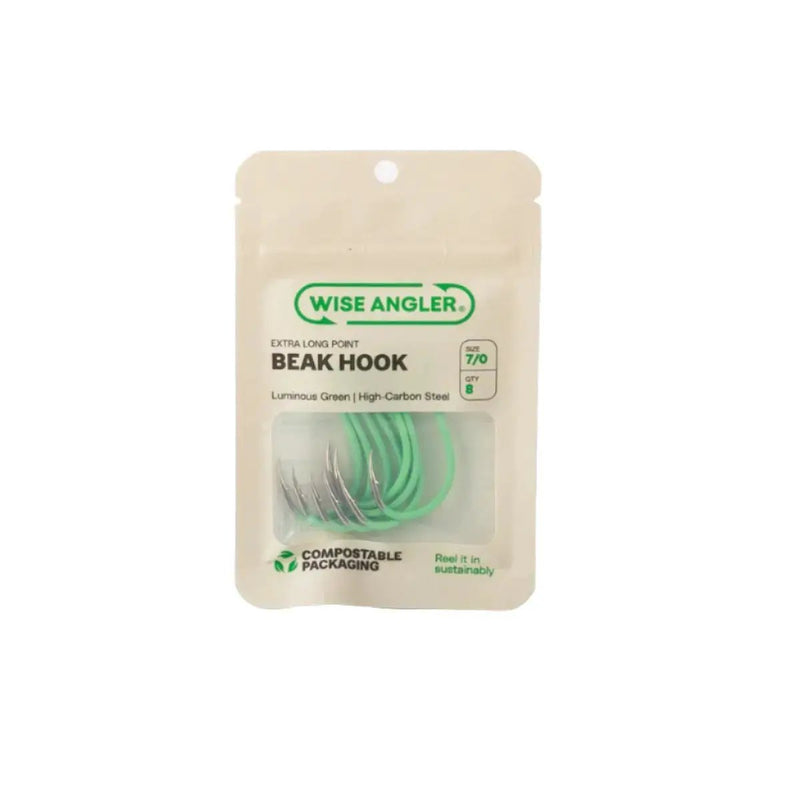 Beak Hook - Extra Long Point / Luminous Green by WISE ANGLER