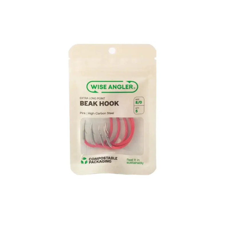 Beak Hook - Extra Long Point / Pink by WISE ANGLER