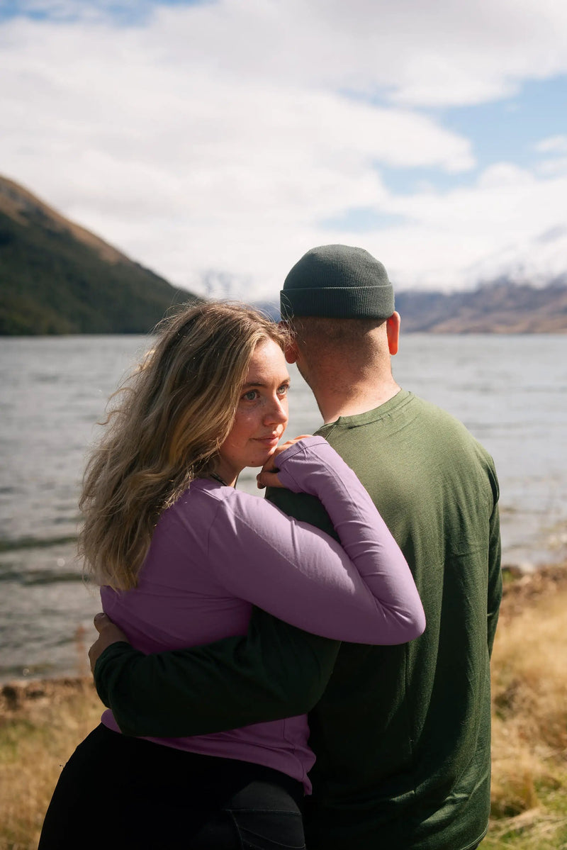 Women's OG Long Sleeve - 100% Merino Wool, Mauve by Merino 365 NZ