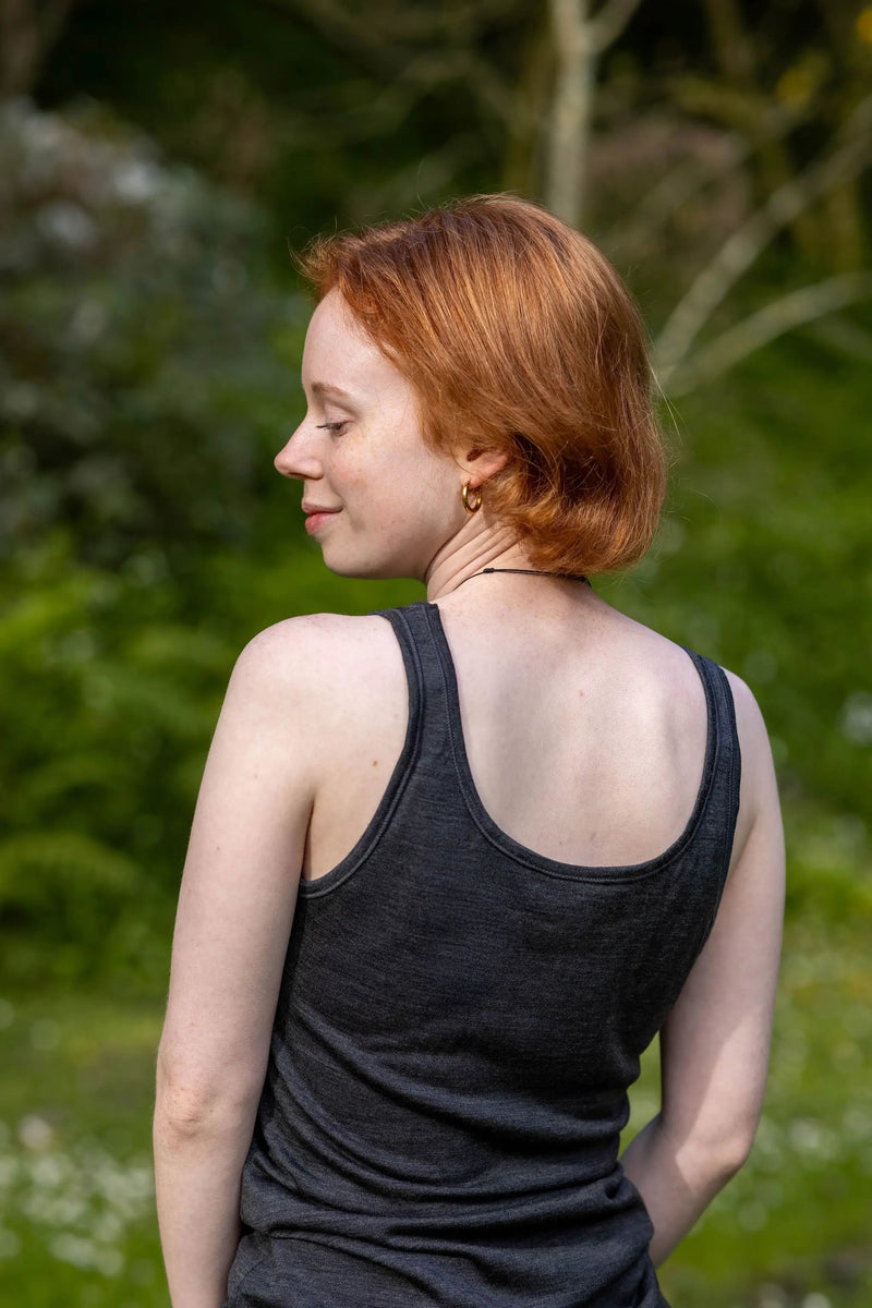 Women's Scoop Neck Tank Top - 100% Merino Wool, Slate Grey by Merino 365 NZ