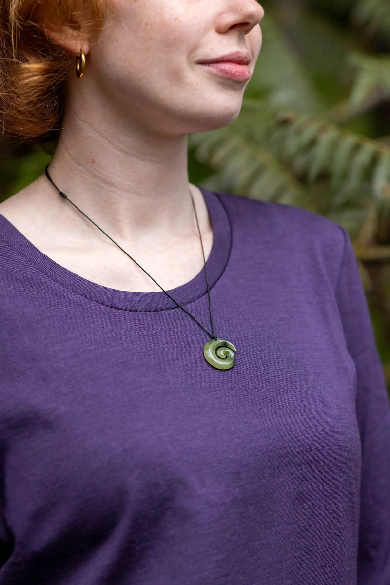 Women's OG Long Sleeve - 100% Merino Wool, Violet Smoke by Merino 365 NZ
