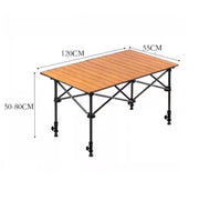 120cm Length Foldable Camping Table – Portable Outdoor Table with Adjustable Height ZF1468 by ECOTREK