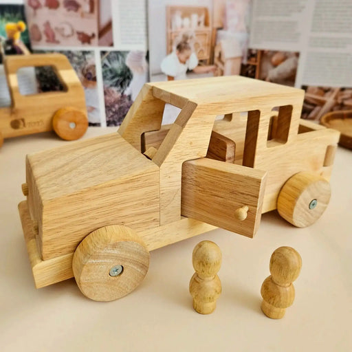 Wooden Safari Jeep - QToys | Wooden Toy NZ by Curious Moonbeam