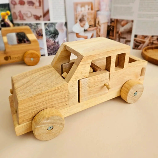 Wooden Safari Jeep - QToys | Wooden Toy NZ by Curious Moonbeam