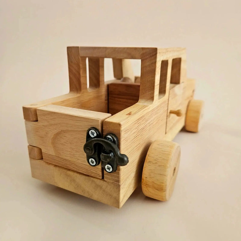 Wooden Safari Jeep - QToys | Wooden Toy NZ by Curious Moonbeam
