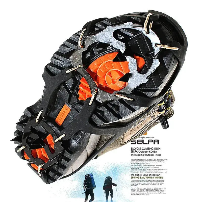 18-Tooth Stainless Steel Ice Crampons for Climbing - Silicone Anti-Slip Traction | M & L by Mead's Supply & Equipment Outfitters limited