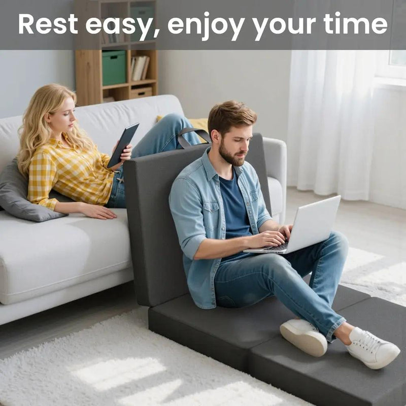 SportZone.co.nz Furniture > Mattresses > King Single Mattress 10cm Small King Single BedStory 3-Fold Mattress Folding Foam Bed Washable Cover, 190x80cm 10cm Small King Single BedStory 3-Fold Mattress Folding Foam Bed Washable Cover, 190x80cm