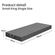 SportZone.co.nz Furniture > Mattresses > King Single Mattress BedStory Folding Mattress Small King Single Trifold Mattress Firm Support Foam Washable Cover 15cm BedStory Folding Mattress Small King Single Trifold Mattress Firm Support Foam Washable Cover 15cm