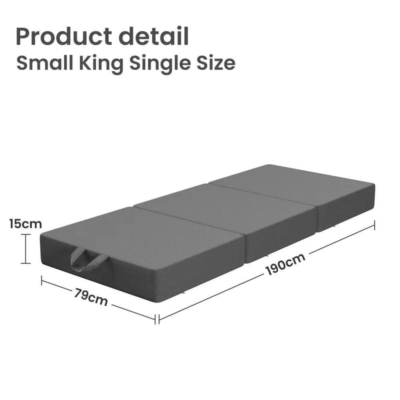 SportZone.co.nz Furniture > Mattresses > King Single Mattress BedStory Folding Mattress Small King Single Trifold Mattress Firm Support Foam Washable Cover 15cm BedStory Folding Mattress Small King Single Trifold Mattress Firm Support Foam Washable Cover 15cm