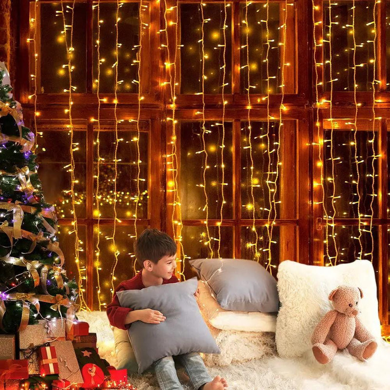 SportZone.co.nz Occasions > Christmas > Outdoor Decorations & Lights 3X6M Christmas Lights Curtain Light Warm White 600 LED Jingle Jollys 3X6M Christmas Lights Curtain Light Warm White 600 LED Jingle Jollys
