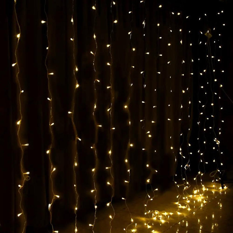 SportZone.co.nz Occasions > Christmas > Outdoor Decorations & Lights 3X6M Christmas Lights Curtain Light Warm White 600 LED Jingle Jollys 3X6M Christmas Lights Curtain Light Warm White 600 LED Jingle Jollys