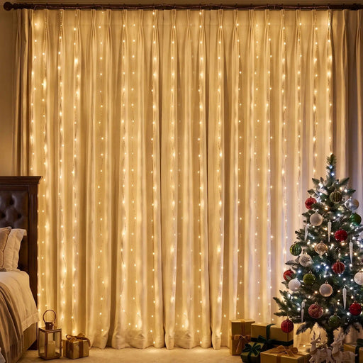 SportZone.co.nz Occasions > Christmas > Outdoor Decorations & Lights 3X6M Christmas Lights Curtain Light Warm White 600 LED Jingle Jollys 3X6M Christmas Lights Curtain Light Warm White 600 LED Jingle Jollys