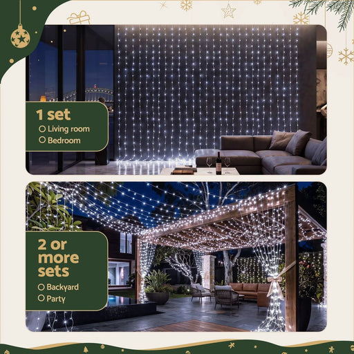 SportZone.co.nz Occasions > Christmas > Outdoor Decorations & Lights Jingle Jollys 6X3M Christmas Lights Curtain Light Cool White 600 LED Jingle Jollys 6X3M Christmas Lights Curtain Light Cool White 600 LED