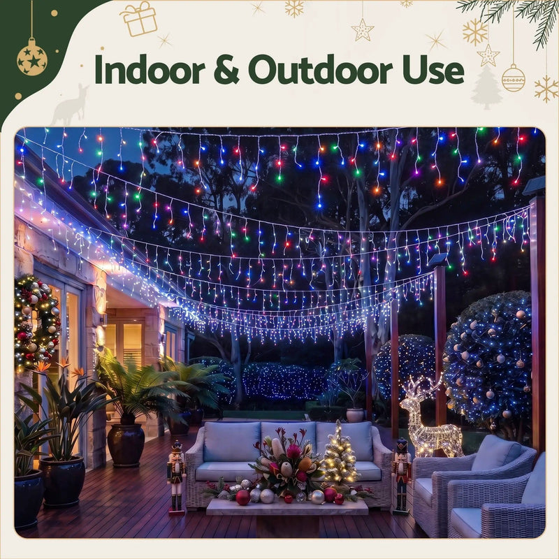 SportZone.co.nz Occasions > Christmas > Outdoor Decorations & Lights 20M Christmas Lights Icicle Light 800 LED Multi-coloured Jingle Jollys 20M Christmas Lights Icicle Light 800 LED Multi-coloured Jingle Jollys